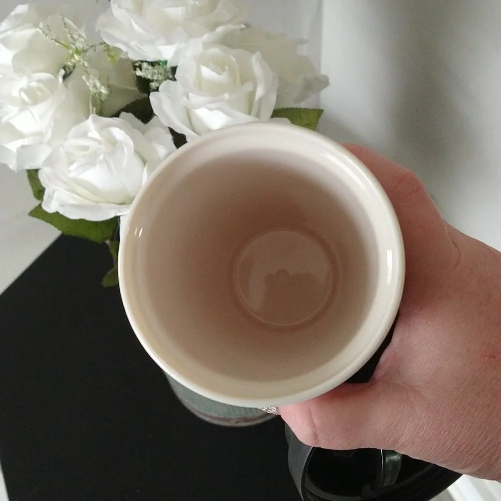 Kate Spade printed coffee themed insulated tumbler travel cup